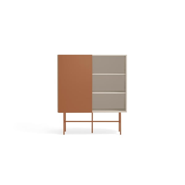 Vysoká komoda s posuvnými dveřmi v béžovo-cihlové barvě 120x140 cm Nube – Teulat-image-2