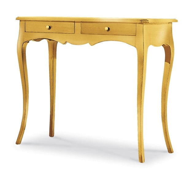 Dřevěný konzolový stolek ve zlaté barvě Castagnetti