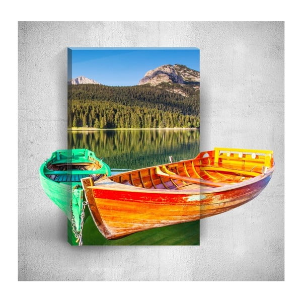 Nástěnný 3D obraz Mosticx Two Boats On The River, 40 x 60 cm