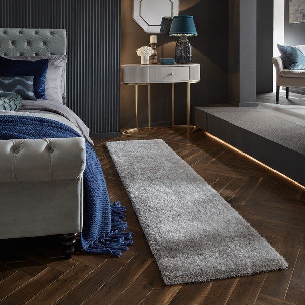 Šedý běhoun z recyklovaných vláken 60x230 cm Velvet – Flair Rugs-image-1
