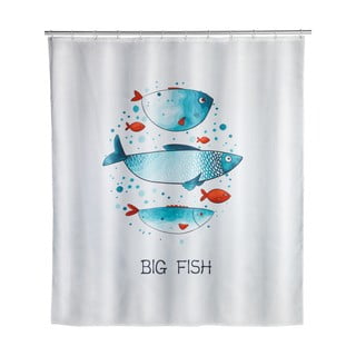 Pratelný sprchový závěs Wenko Big Fish, 180 x 200 cm