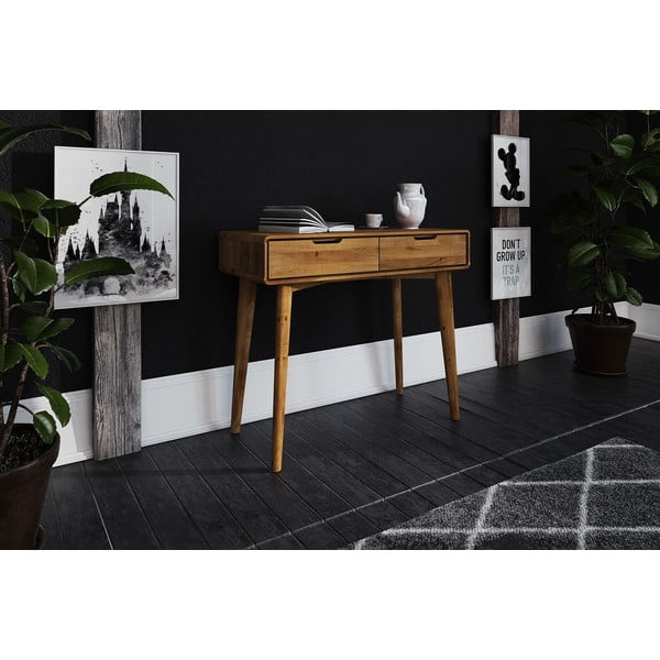 Toaletní stolek z dubového dřeva 90x40 cm Greg - The Beds-image-2