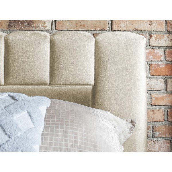 Béžová čalouněná dvoulůžková postel s úložným prostorem s roštem 140x200 cm Lamica – ELTAP-image-4