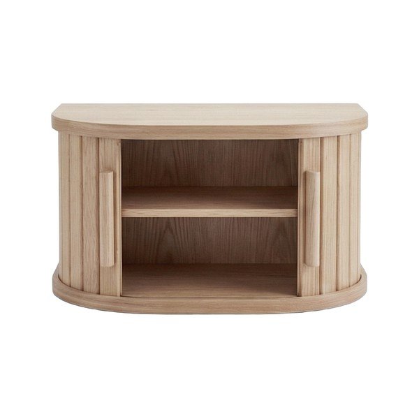 Závěsný/s poličkami noční stolek v dekoru dubu ve světle přírodní barvě Meta – Unique Furniture-image-2