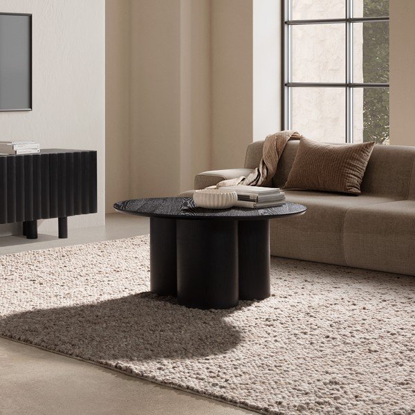 Černý kulatý konferenční stolek ø 80 cm Lua – MOME-image-2