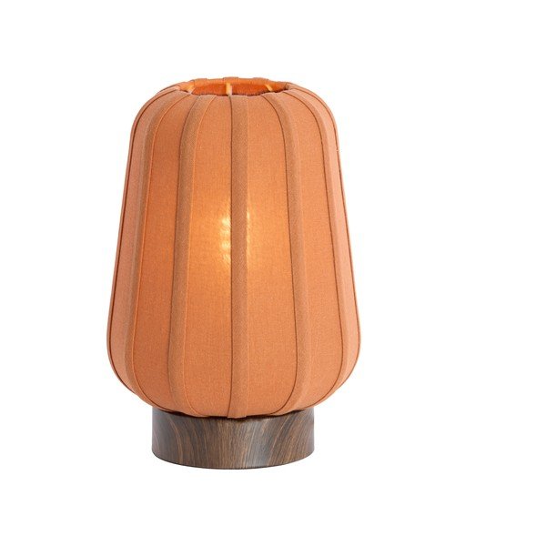 Kovová stolní lampa v terakotové barvě s textilním stínidlem (výška 29 cm) Bibia – Light & Living-image-2