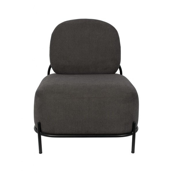 Tmavě šedé křeslo White Label Polly-image-2