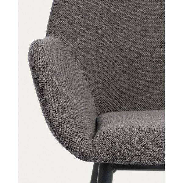 Antracitové čalouněné jídelní křeslo Konna – Kave Home-image-4