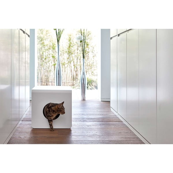 Bílý kočičí záchod 41x54,5 cm Sito White – MiaCara-image-4