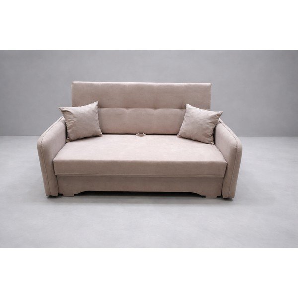 Béžová žinylková rozkládací/s úložným prostorem pohovka 155 cm Laine - II. jakost – ELTAP-image-1