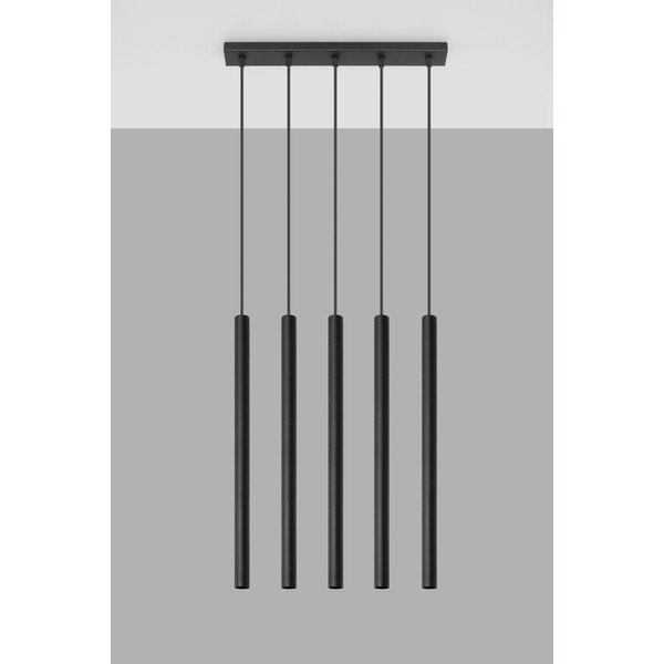 Černé závěsné svítidlo Sollux Fideus, délka 45 cm-image-3