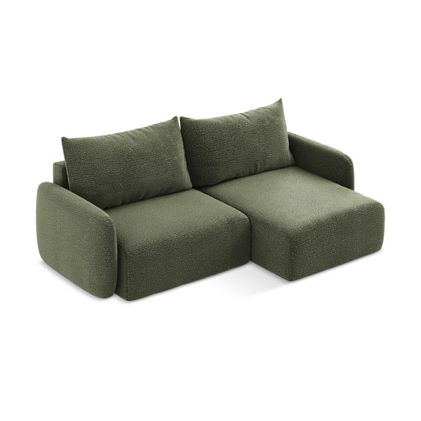 Zelená rozkládací/s úložným prostorem rohová pohovka (pravý roh) Kalena – Makamii-image-3