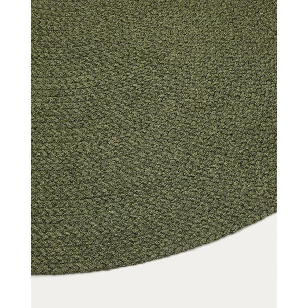 Zelený kulatý vnitřní a venkovní koberec z recyklovaných vláken ø 150 cm Despas – Kave Home-image-4