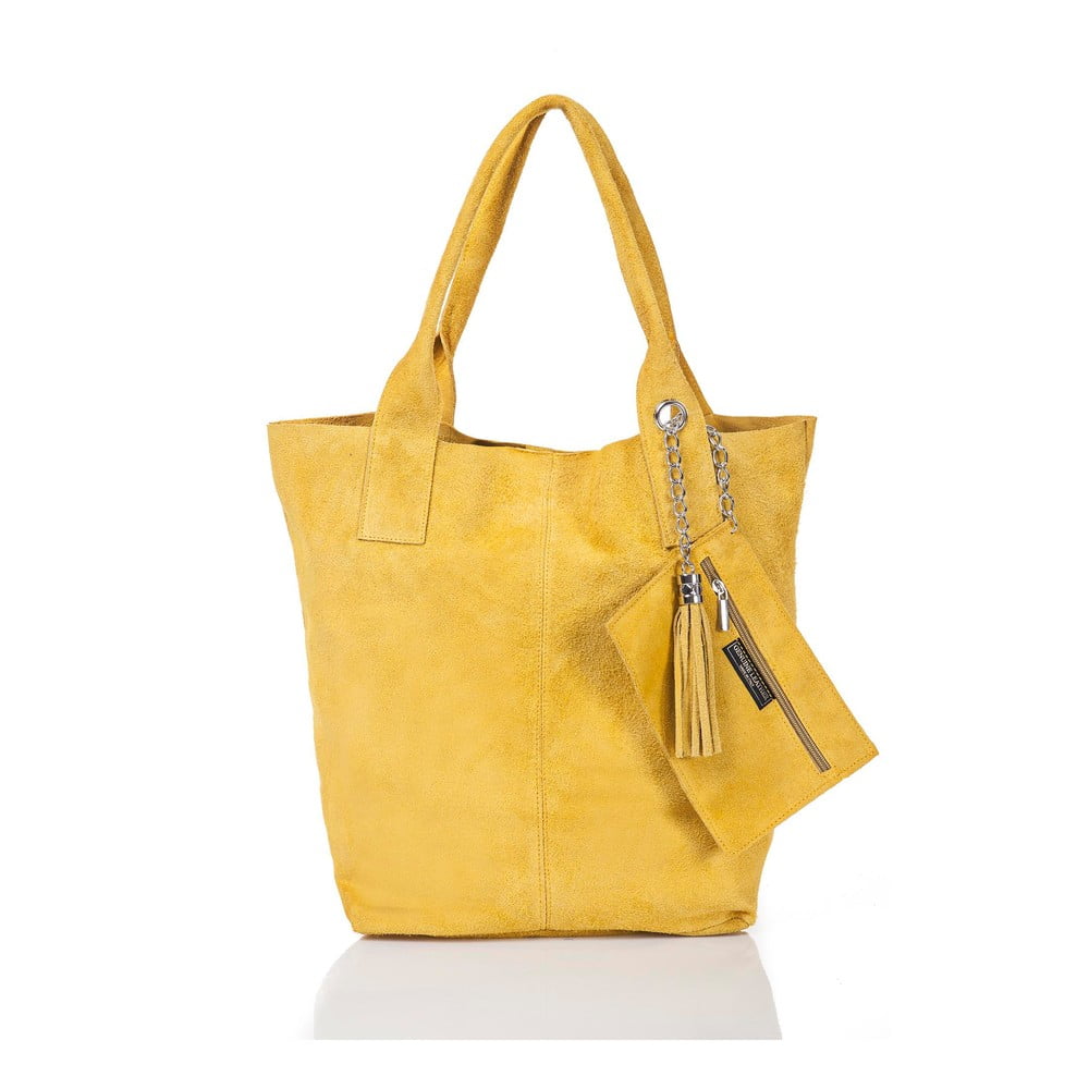 Žlutá kožená kabelka Florence Bags Ficus