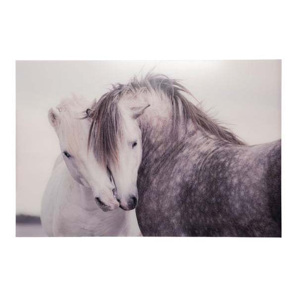 Skleněný obraz J-Line Horses, 80x120 cm