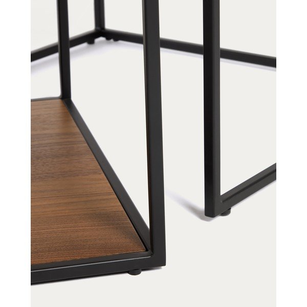 Hnědé konferenční stolky s deskou v dekoru ořechového dřeva v sadě 2 ks  50x100 cm Yoana – Kave Home-image-3