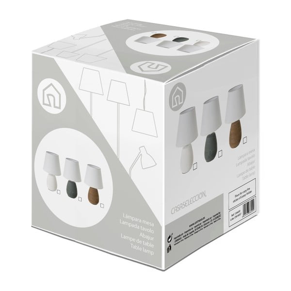 Hnědá keramická stolní lampa s textilním stínidlem (výška 27,5 cm) – Casa Selección-image-4