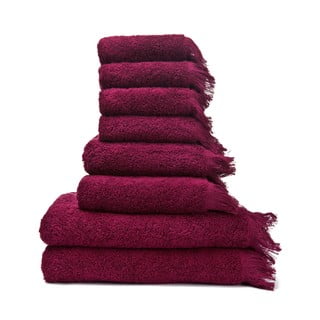 Sada 6 červených ručníků a 2 osušek ze 100% bavlny Bonami Selection