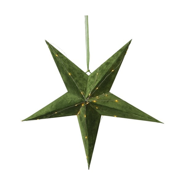 Zelená vánoční světelná dekorace Star Trading Velvet, ø 60 cm