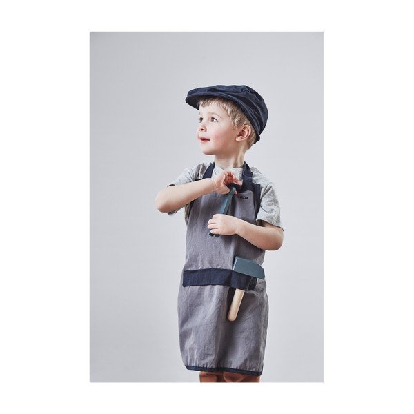 Šedá dětská pracovní zástěra s čepicí Flexa Play Builder´s Costume-image-3