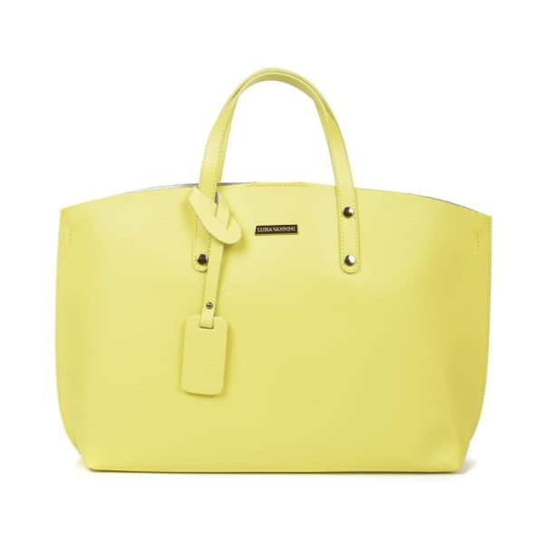 Žlutozelená kožená kabelka Luisa Vannini Beatrice