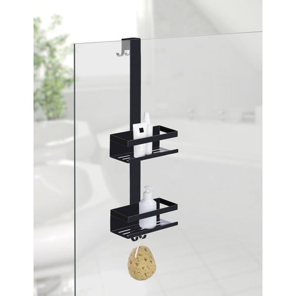 Černá závěsná koupelnová polička z nerezové oceli Bribano – Wenko-image-1