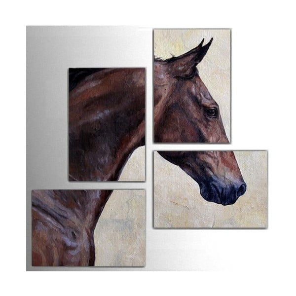 4dílný obraz Horse, 76x76 cm
