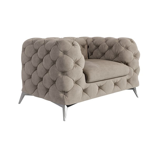 Šedobéžové sametové křeslo Chelsea – Ropez