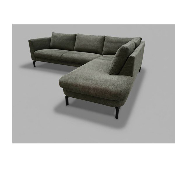 Tmavě zelená žinylka rohová pohovka (pravý roh/do tvaru L) Gomero - II. jakost – Scandic-image-2