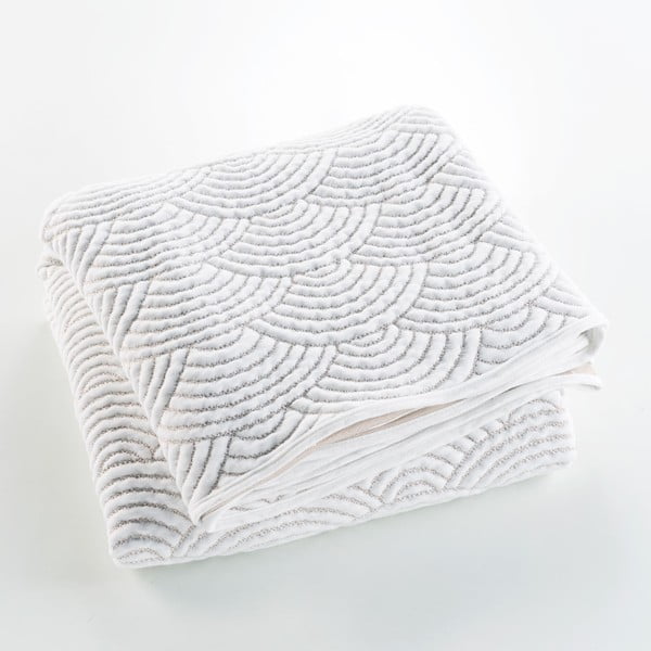 Bílý/béžový set přehozu a povlaku na polštář jersey 240x260 cm Cassandra – douceur d'intérieur