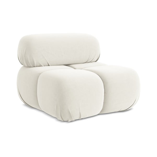 Bílý sametový modul pohovky Lokua – Makamii-image-1