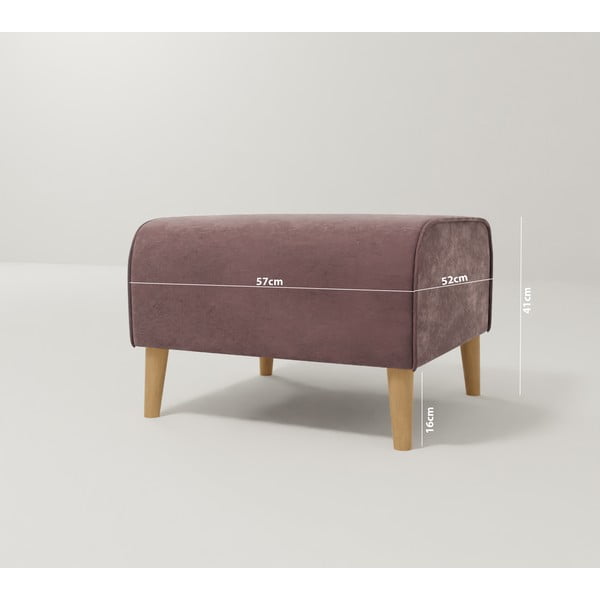 Růžová sametová podnožka Carole – Ropez-image-3