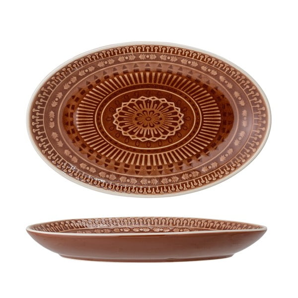 Hnědočervený servírovací talíř Bloomingville Rani, 22,5 x 14 cm-image-3