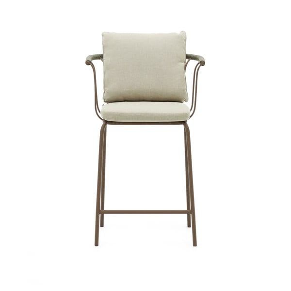 Světle zelená zahradní barová židle Salguer – Kave Home-image-1