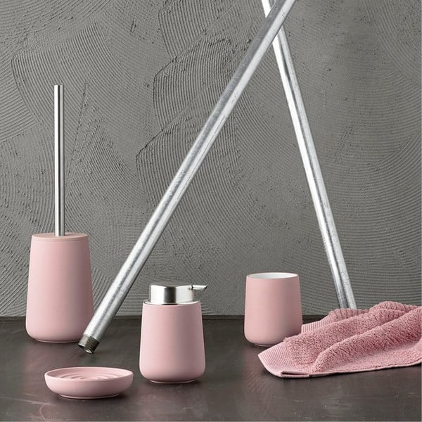 Růžový porcelánový kelímek na zubní kartáčky Zone Nova-image-2