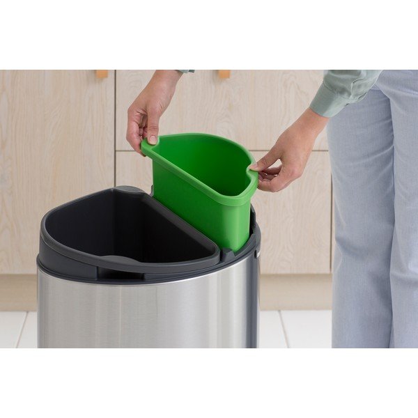 Vestavný ocelový odpadkový koš na tříděný odpad v matně stříbrné barvě 23+10 l Touch Bin Recycle – Brabantia-image-4
