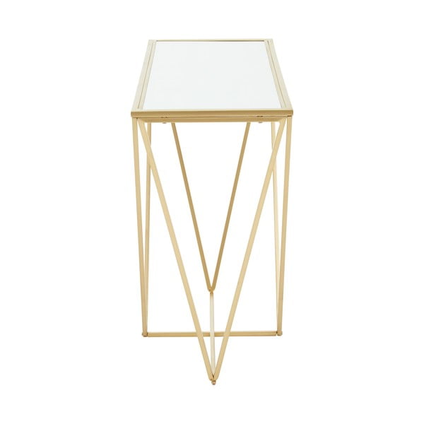 Konzolový stolek se skleněnou deskou ve zlaté barvě 40x120 cm Farran – Premier Housewares-image-4