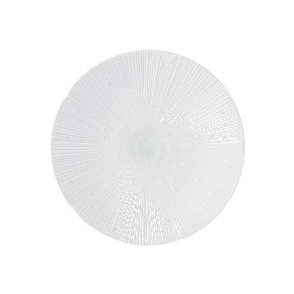 Světle modrý keramický talíř ø 24.4 cm ICE WHITE - MIJ