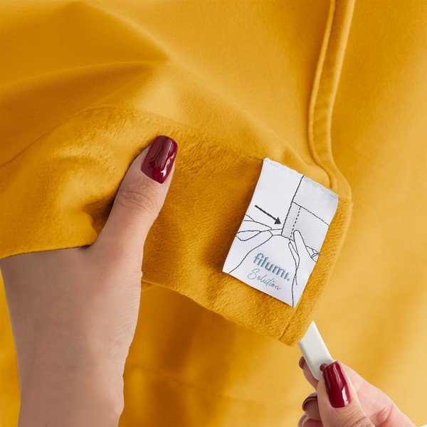 Sametový dimout závěs v hořčicové barvě 400x250 cm Velto – Filumi-image-2