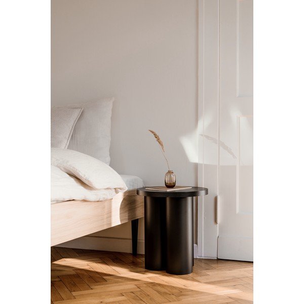 Černá dvoulůžková postel z dřevotřísky bez čela s roštem 200x200 cm Streiko – noo.ma-image-4