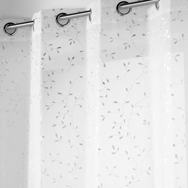 Bílá/ve stříbrné barvě voálová záclona 140x240 cm Floressia – douceur d'intérieur-image-1