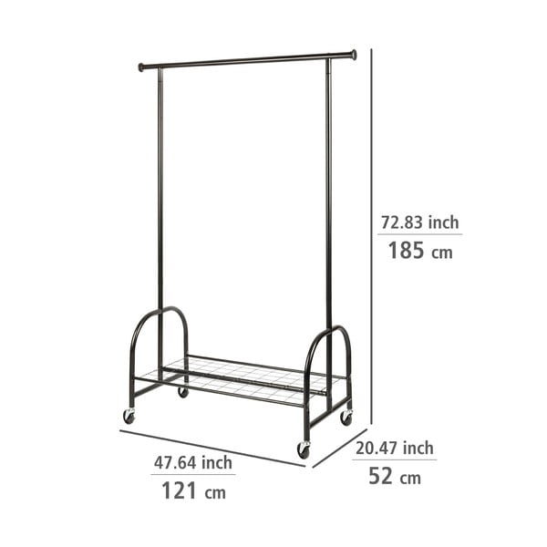 Černý kovový stojan na oblečení Wenko Profi-image-4