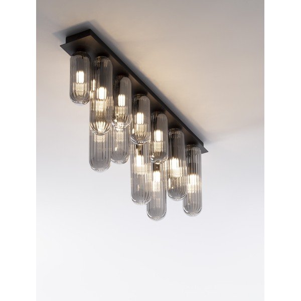 Šedé skleněné stropní svítidlo se skleněným stínidlem 10x72 cm Gustave – Nova Luce-image-3