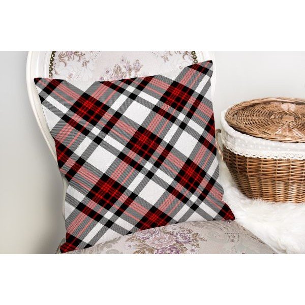 Červeno-šedý dekorativní povlak na polštář Minimalist Cushion Covers Flannel, 35 x 55 cm-image-2
