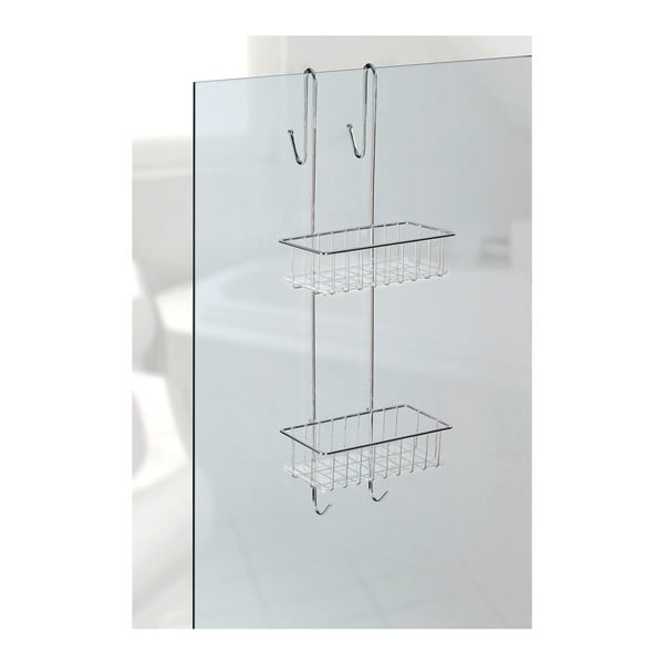 Závěsná koupelnová dvoupatrová polička Wenko Caddy Alto-image-4