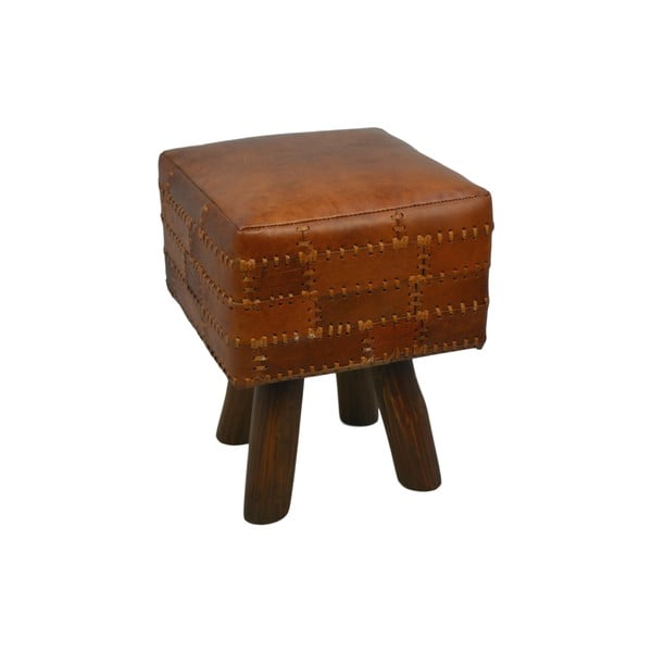 Stolička z hovězí kůže HSM collection Art of Nature Vintage Cognac, 33 x 45 cm