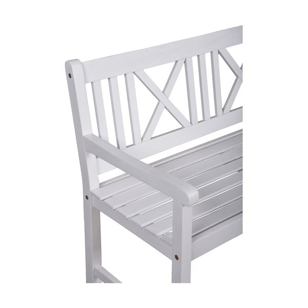 Bílá dřevěná zahradní lavice Malmö – Garden Pleasure-image-1