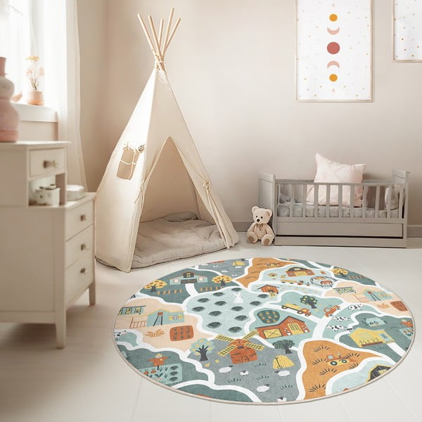 Pratelný dětský hrací koberec ø80 cm Farmer's Life – Mila Home-image-2