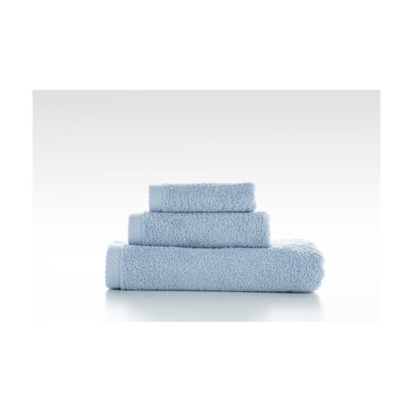 Sada 3 světle modrých bavlněných ručníků El Delfin Lisa Coral, 70 x 140 cm