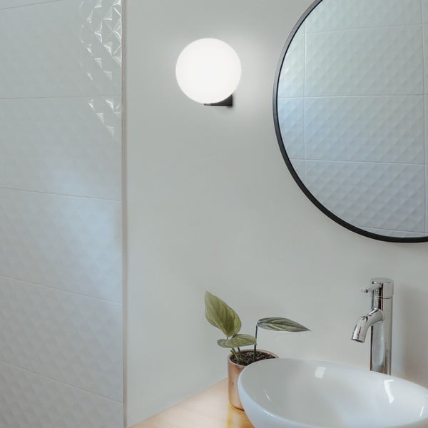 Černé nástěnné svítidlo SULION Obi, ø 15 cm-image-1